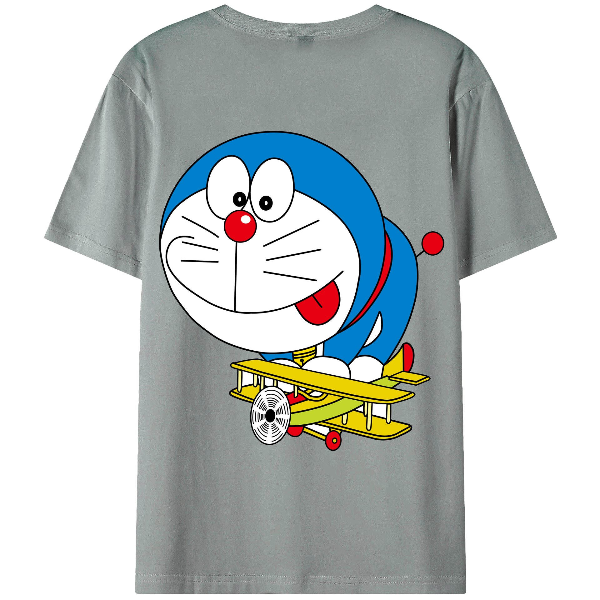 （画像用） ドラえもん Doraemon 綿100％ メンズ半袖Tシャツ（バックプリント） 通気性